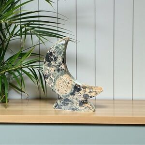 Polished Stone Crescent Moon Figurine – Stone Type Unknown
